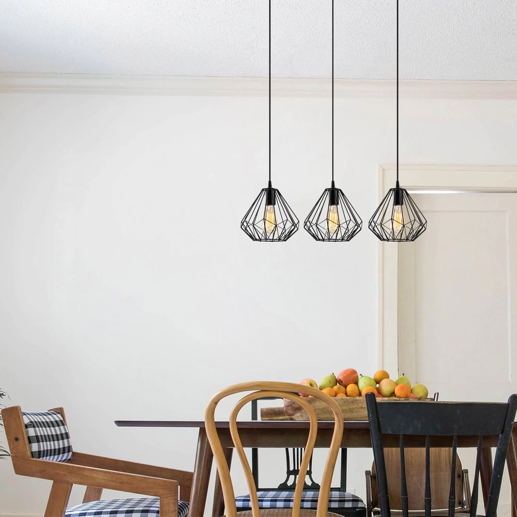 Candeeiro de Teto Diamond – Preto – 73 cm de Diâmetro x 117 cm de Altu