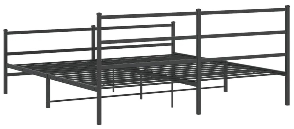 Estrutura de cama com cabeceira e pés 180x200 cm metal preto