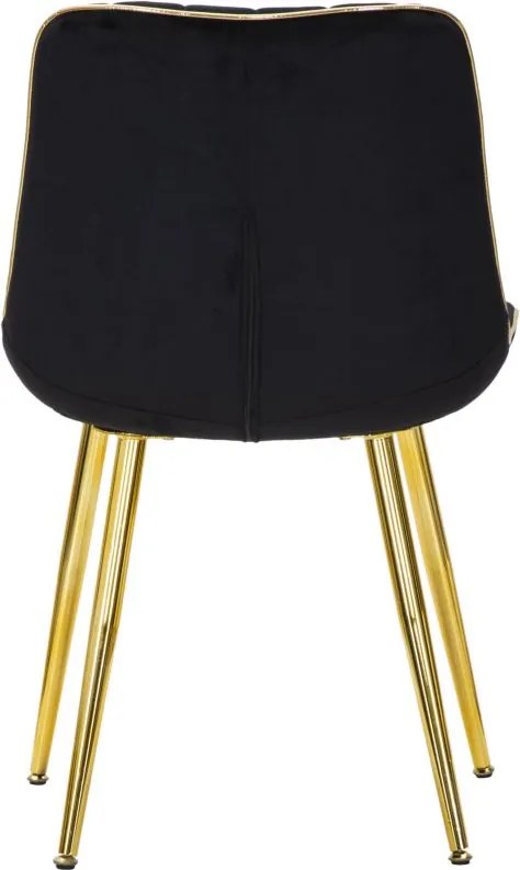 CONJUNTO DE 2 CADEIRAS PARIS PRETO E DOURADO 51X59X79 CM