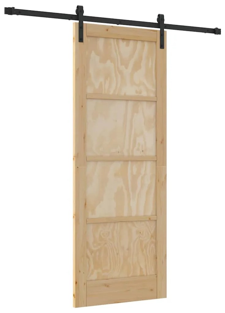 Porta Deslizante com Conjunto de Hardware 78x202 cm Madeira de Pinho M