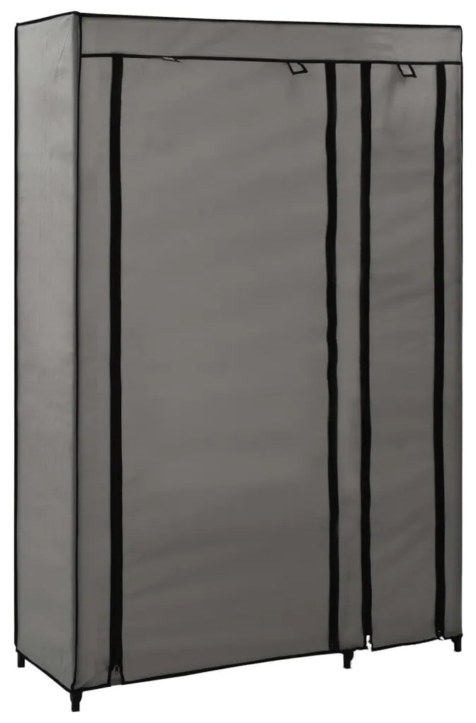 282423 vidaXL Roupeiro dobrável 110x45x175 cm tecido cinzento