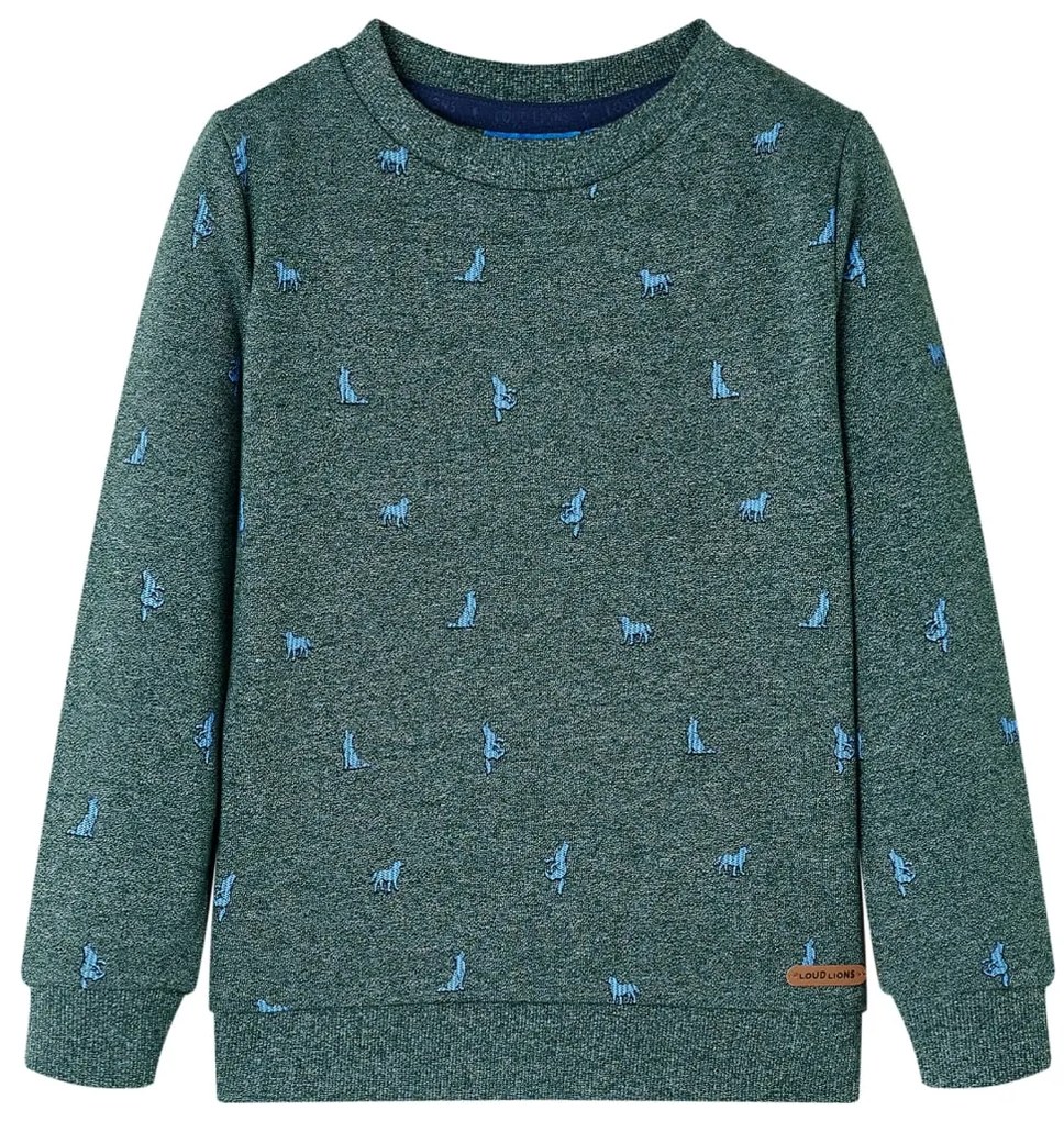 Sweatshirt para criança verde-escuro mesclado 92