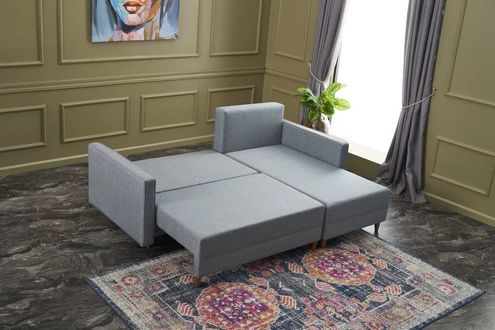 Sofá-Cama de Canto Aydam – Azul – 215x80x150 cm