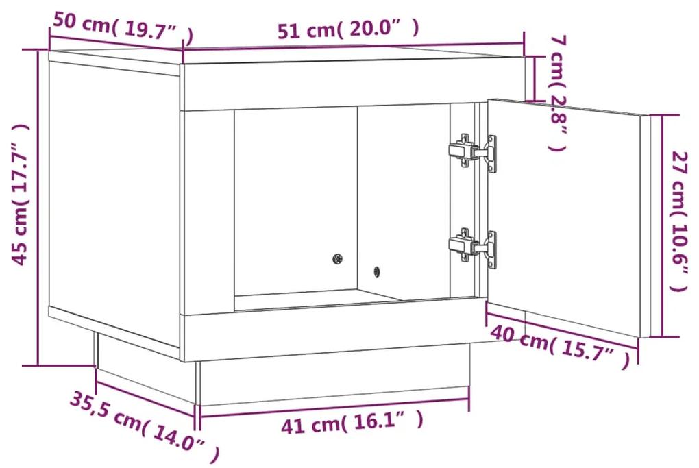 Mesa de centro 51x50x45 cm madeira processada branco