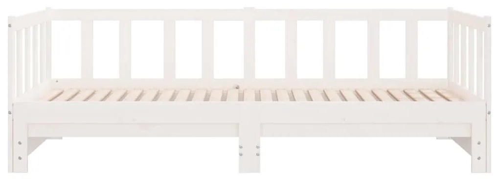 Estrutura sofá-cama de puxar 2x(90x190) cm pinho maciço branco