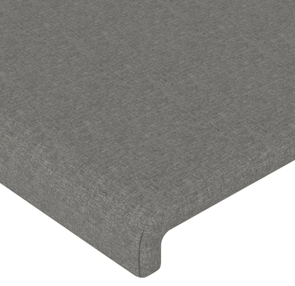 Cabeceira de cama tecido 100x5x78/88 cm cinzento-escuro