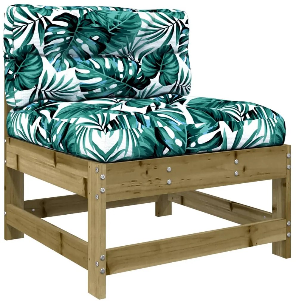 7 pcs conjunto lounge de jardim c/ almofadões pinho impregnado