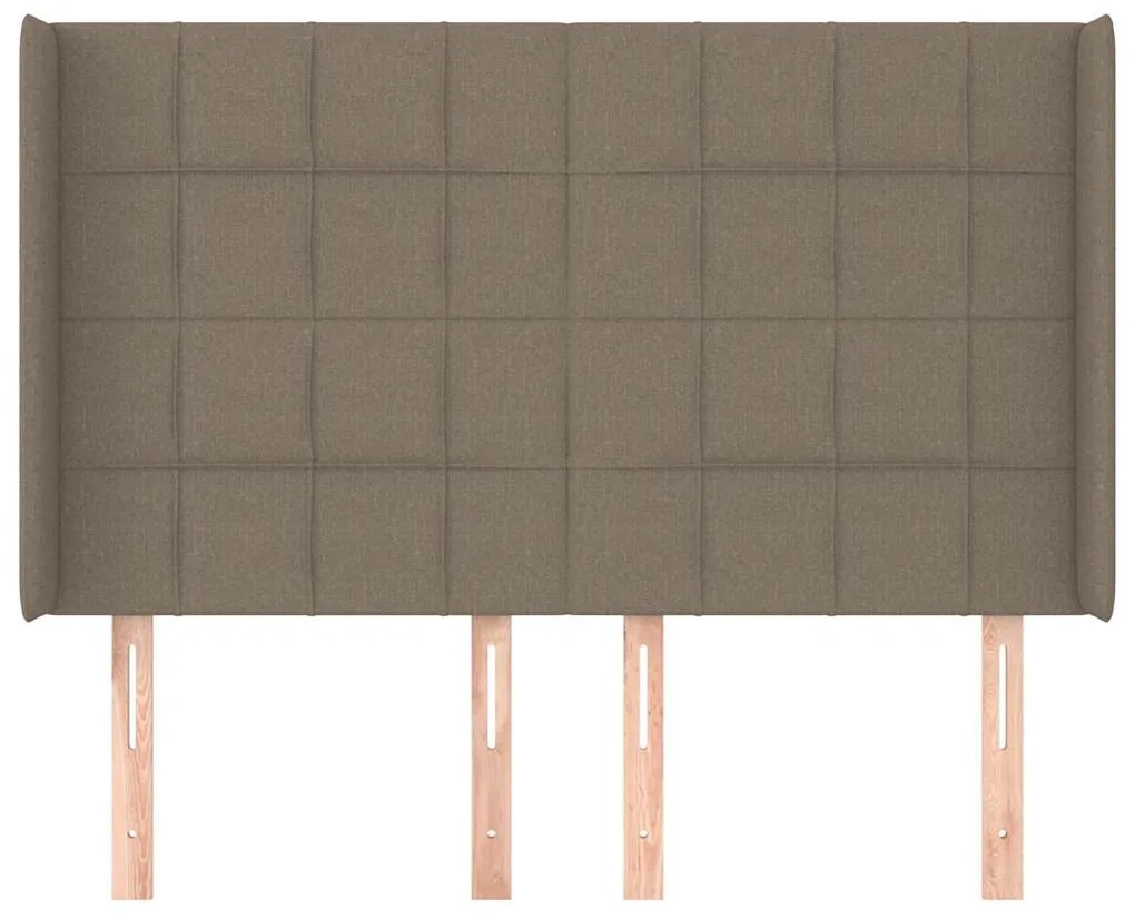 Cabeceira cama abas tecido 147x16x118/128 cm cinza-acastanhado