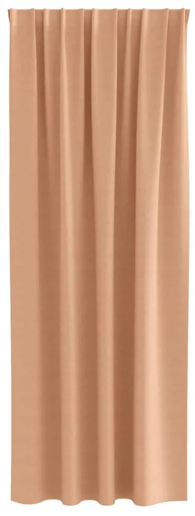 Cortinas 2 pcs Castanho-claro 260 x 140 cm Poliéster