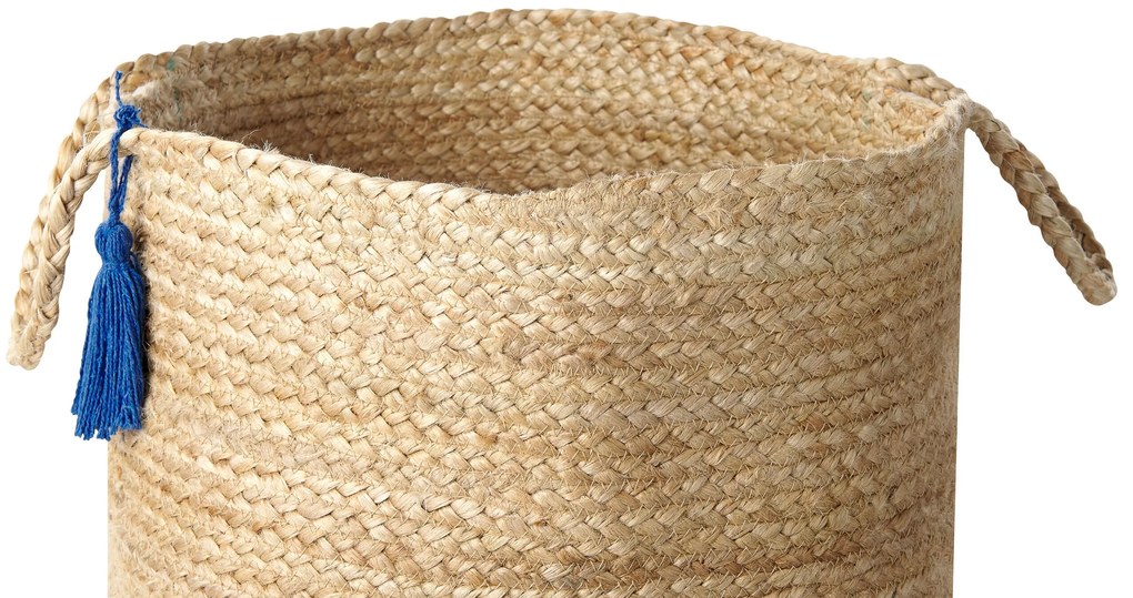 Conjunto de 2 cestos em juta azul marinho e creme GAJAR Beliani