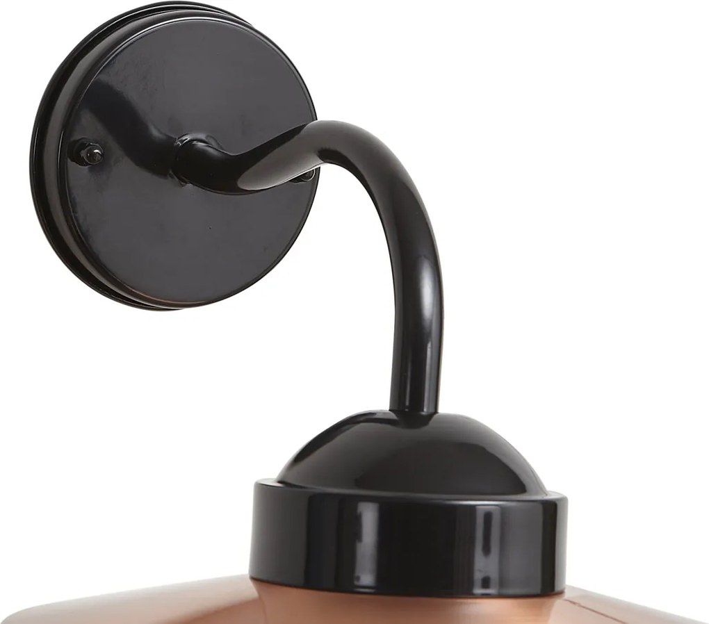 Candeeiro de Parede Exterior Preto com Cobre IP44 - Munich