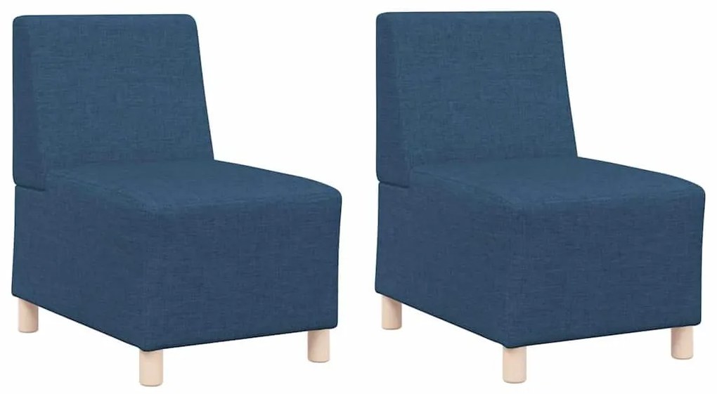 Cadeira de Sofá Cinza Claro 55 cm em Tecido 2 pcs Azul