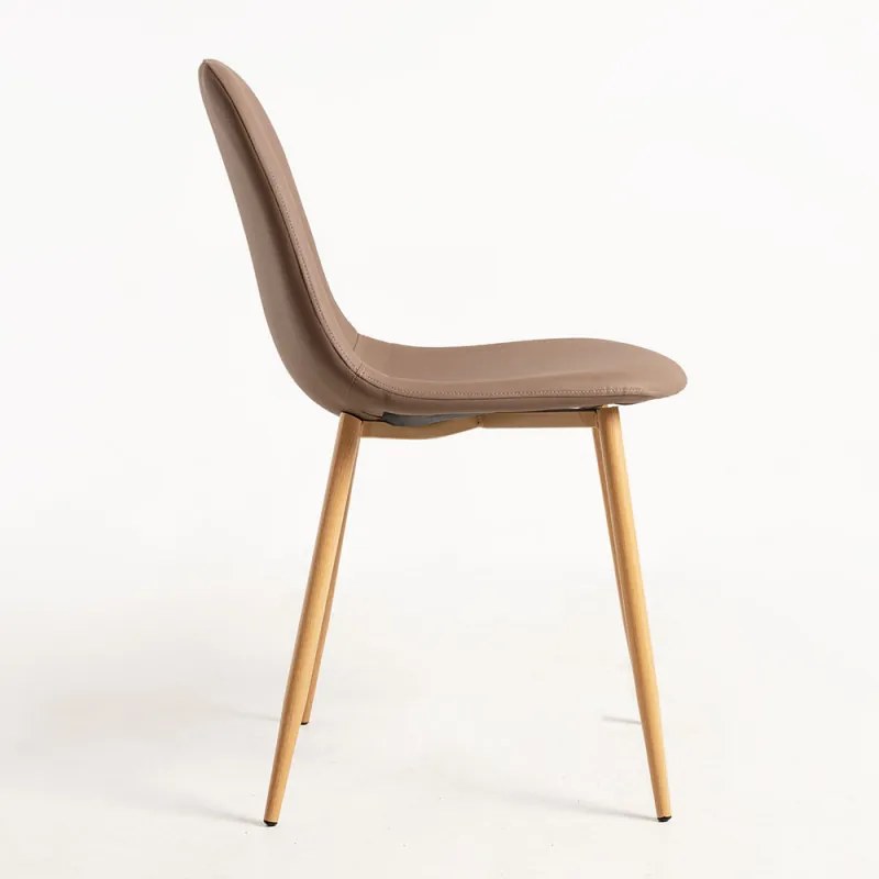 Pack 4 Cadeiras Teok Couro Sintético - Beige