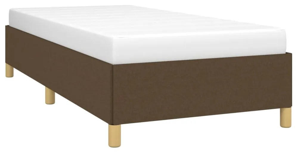 Estrutura de cama 90x190 cm tecido castanho-escuro