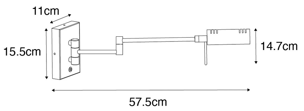 Candeeiro de parede design em aço com LED regulável - Notia Design