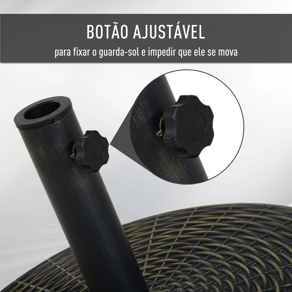 Base ajustável guarda-sol Φ53x30 cm Universal Cimento Parasol Parasol Pé Suporte Rodada Retro Estilo HDPE Pátio Jardim Praia