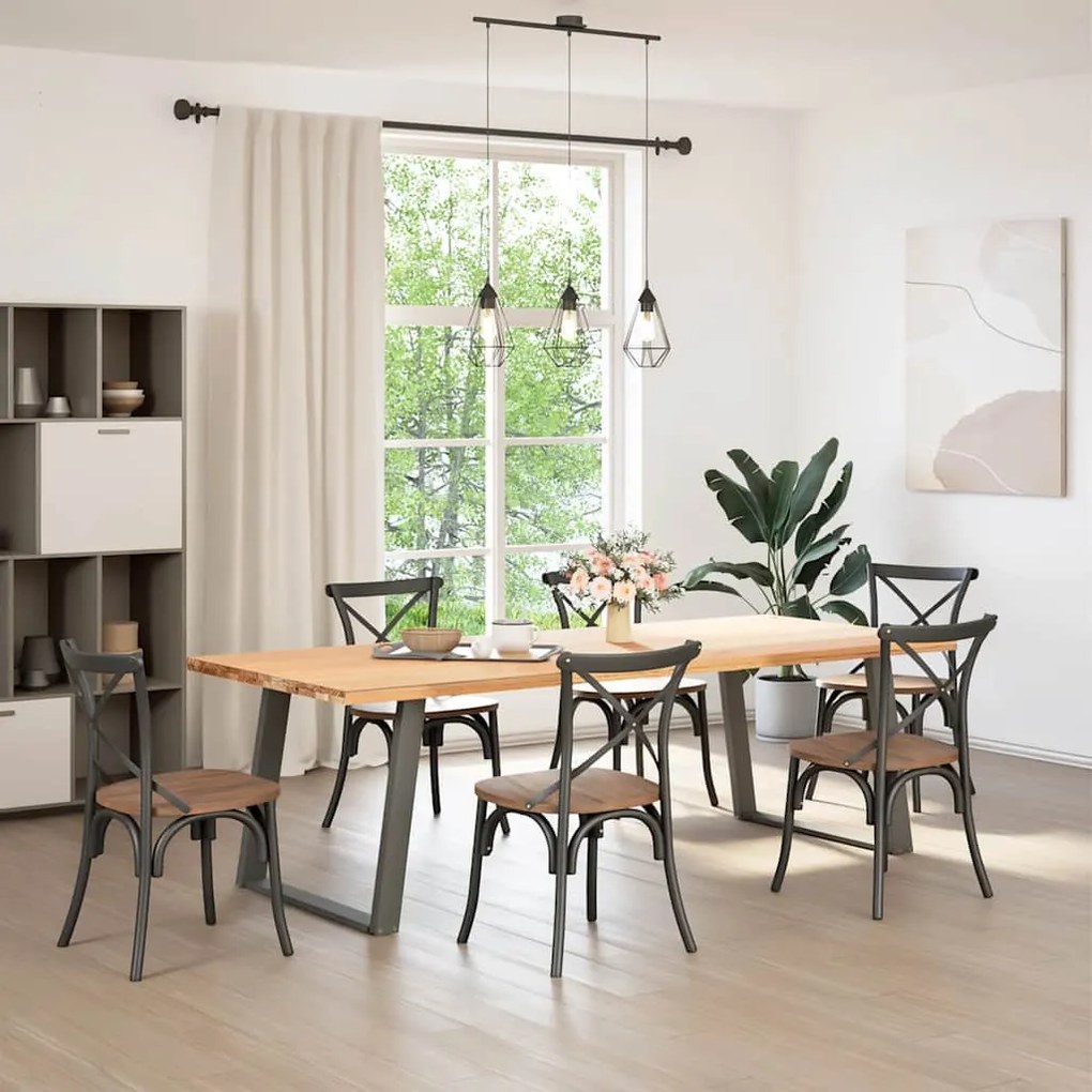 Pés para mesa de jantar em formato de U, 2 peças, antracite, 90x (72-7