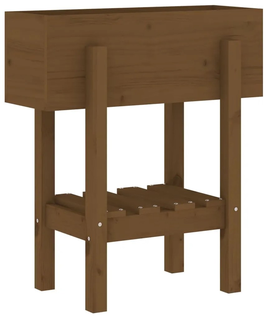 Vaso/floreira de jardim 62x30x69 cm pinho maciço castanho-mel