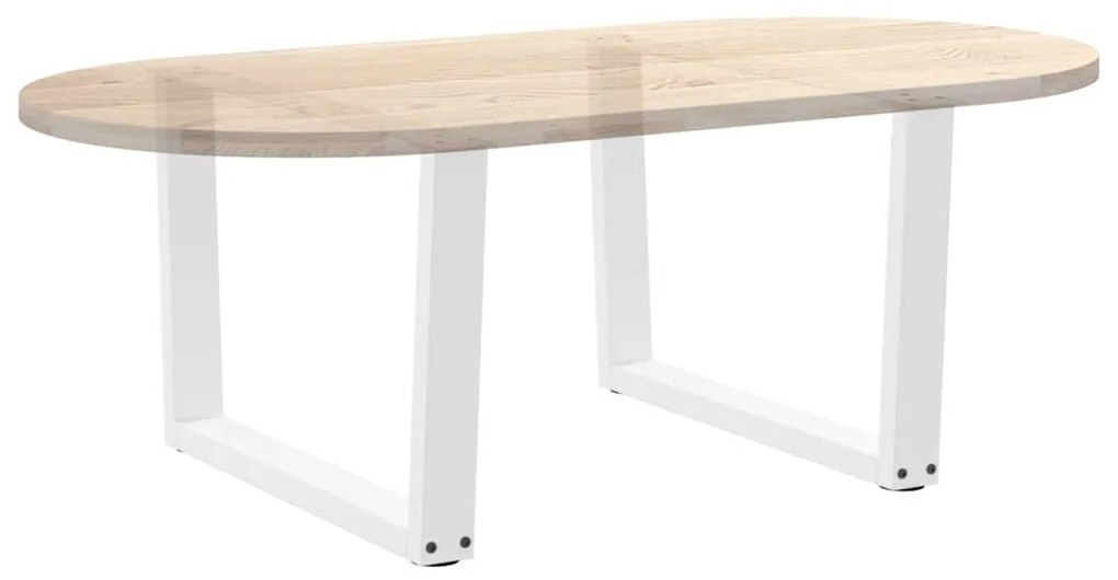 Pés para mesa de centro em V 2 peças Branco 70x(42-43,3) cm Aço