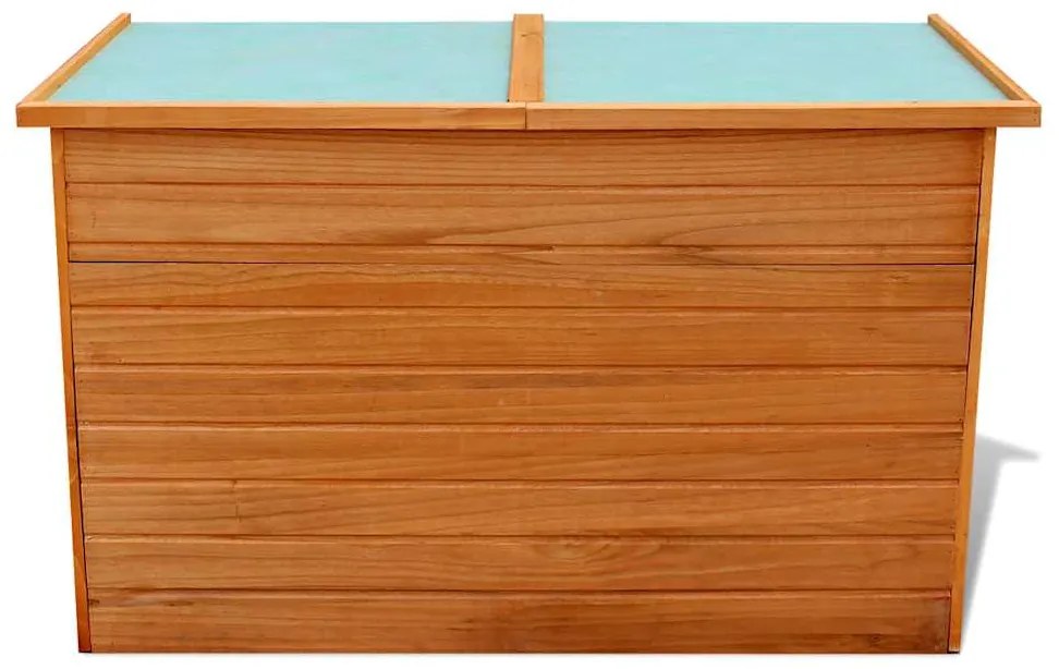 Caixa de arrumação para jardim 126x72x72 cm madeira
