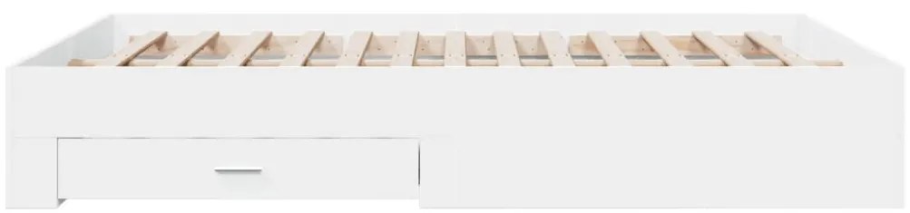 Estrutura de cama c/ gavetas 160x200cm derivados madeira branco
