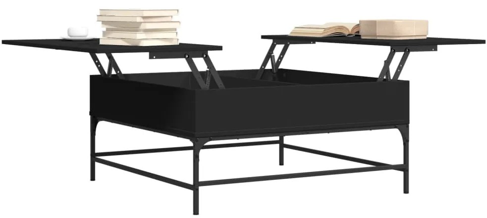 Mesa de centro 95x95x45 cm derivados de madeira/metal preto