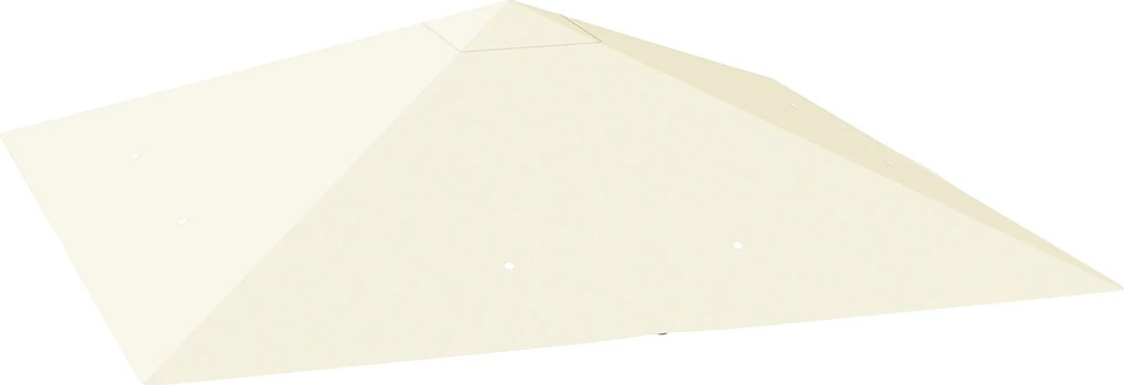 Outsunny Telhado para Pavilhão de Jardim 3x3 m com 8 orifícios de drenagem, em tecido Oxford 600D, Creme branco | Aosom Portugal