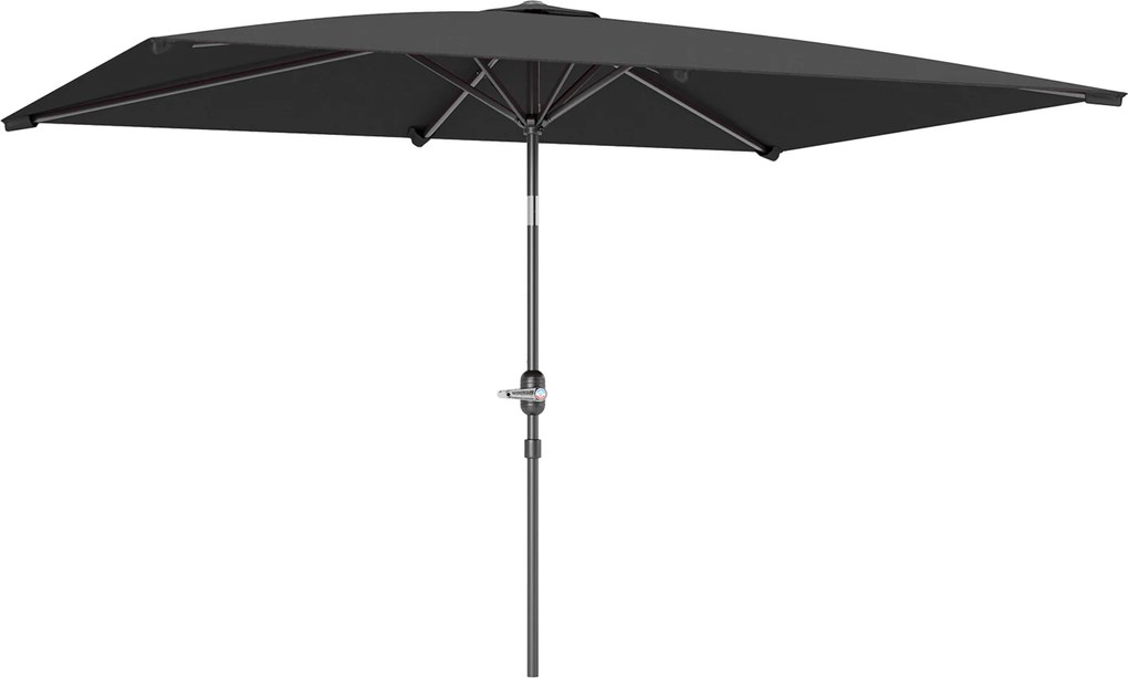 Outsunny Chapéu de Sol de Alumínio 198x294x255 cm Chapéu  Retangular de Jardim Inclinável com Manivela e Mastro Desmontável Cinzento | Aosom Portugal