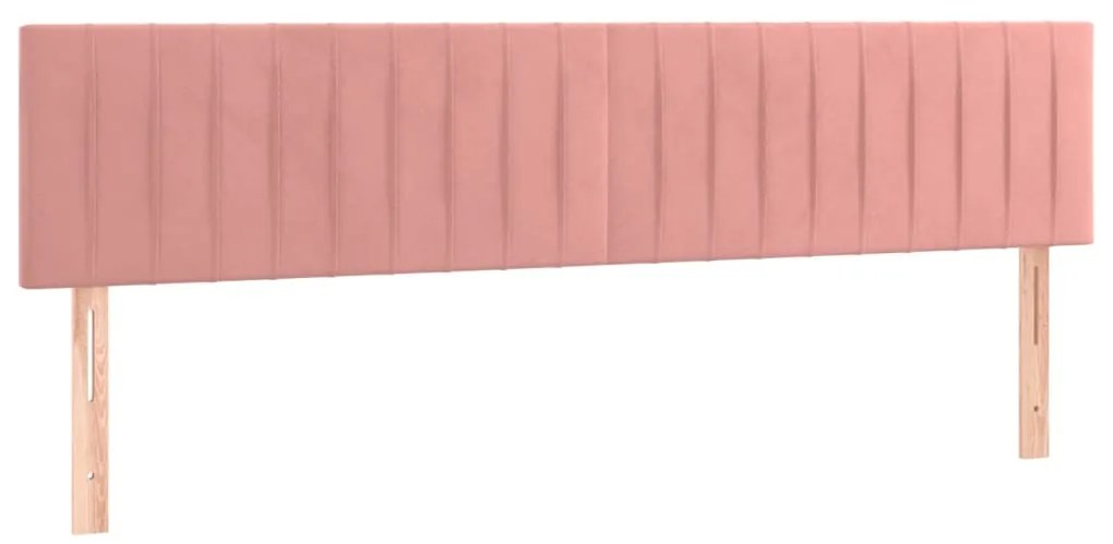 Cama box spring c/ colchão luzes e LED 120x190 cm veludo rosa