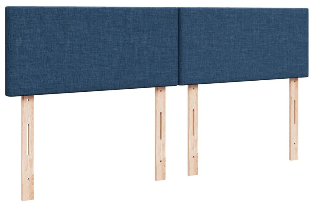Cama com molas/colchão 200x200 cm tecido azul