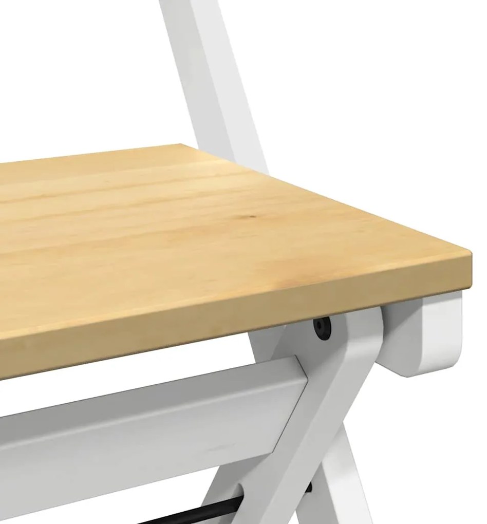 Cadeiras de jantar dobráveis 4 pcs Corona pinho maciço branco