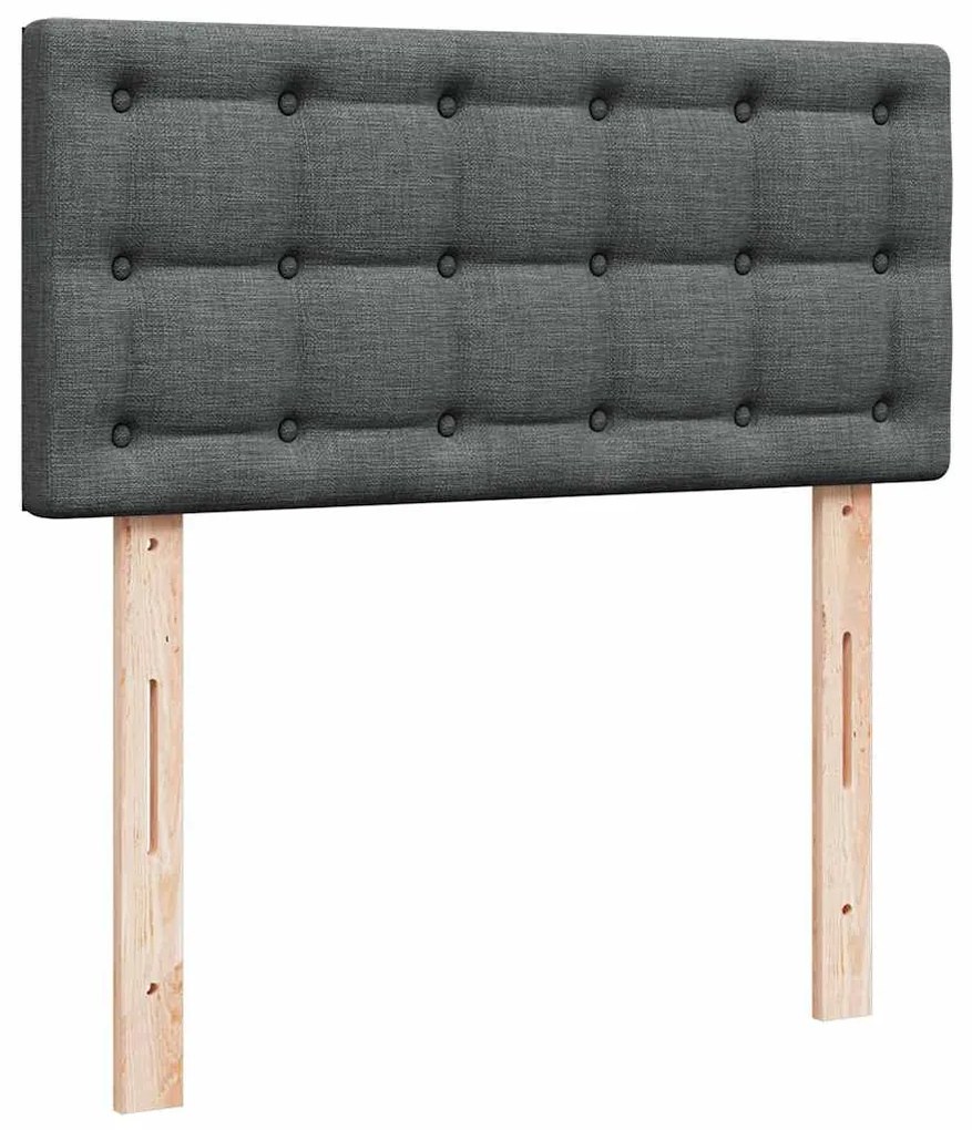 Estrutura cama otomana colchão 90x190 cm tecido cinzento escuro