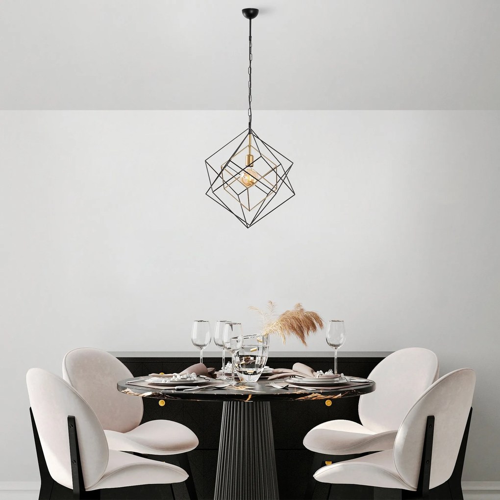 Candeeiro de Teto Till – Preto Antigo – 51 x 51 x 113 cm