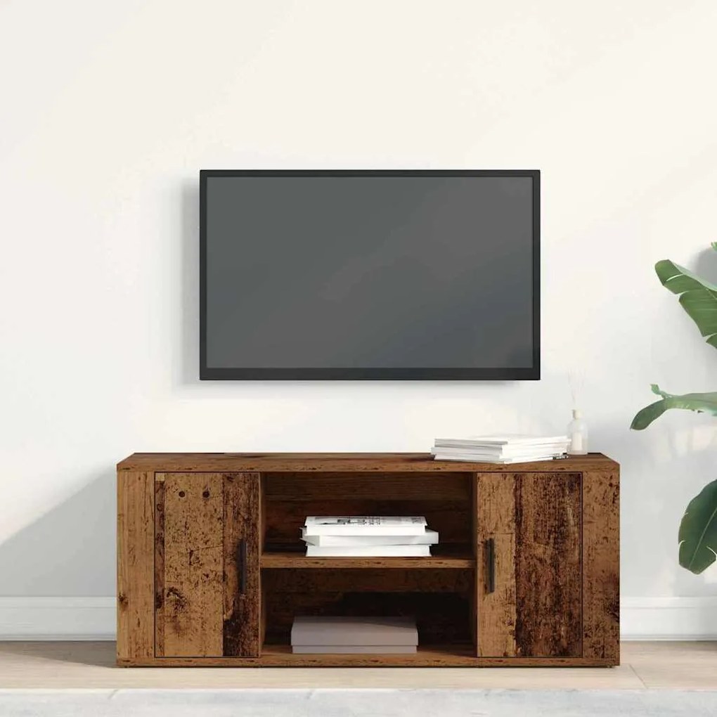 Armário para TV vidaXL Madeira Velha 100x35x40 cm Madeira Engenharia