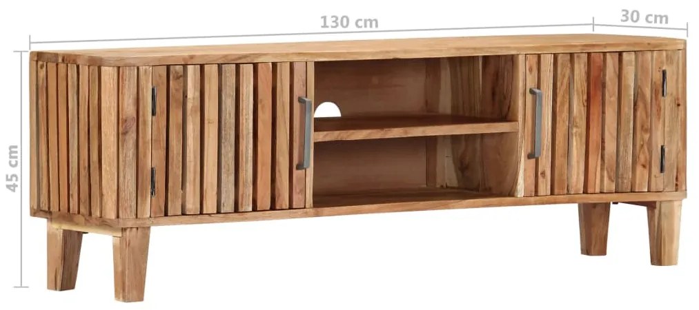 Móvel de TV 130x30x45 cm madeira de acácia maciça