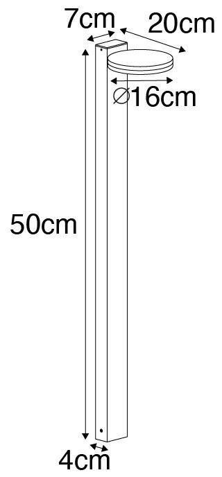 Candeeiro de pé exterior moderno preto com LED 80 cm IP44 - Esmee Moderno
