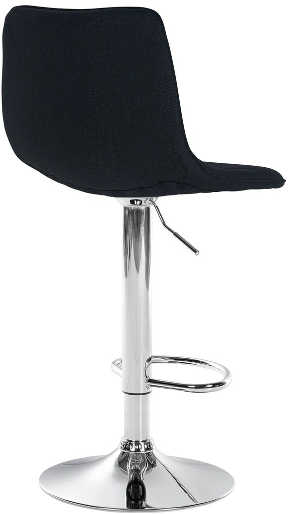 Banco de bar Lex em tecido e com estrutura cromada 45 x 89-110 x 46 cm Preto