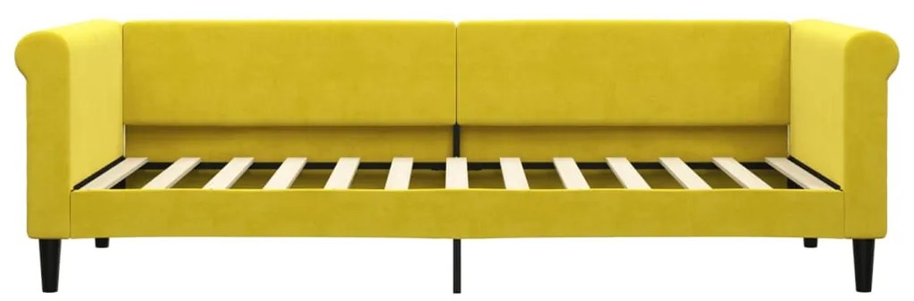 Sofá-cama com colchão 80x200 cm veludo amarelo