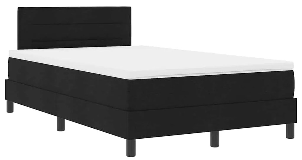 Cama Box com Colchão e LED Preto 120x200 cm Tecido
