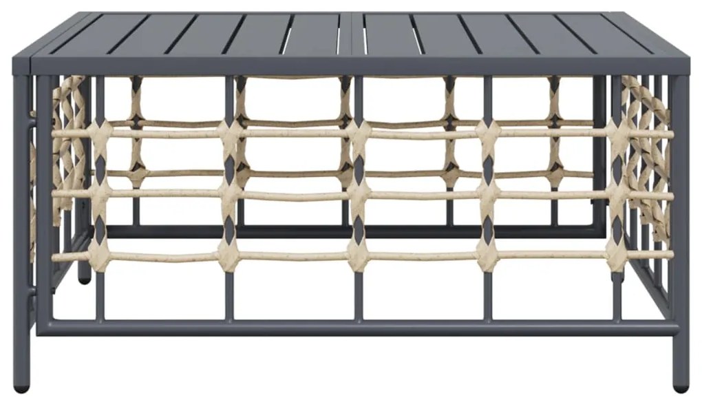Mesa de jardim 70x70x34 cm vime PE antracite