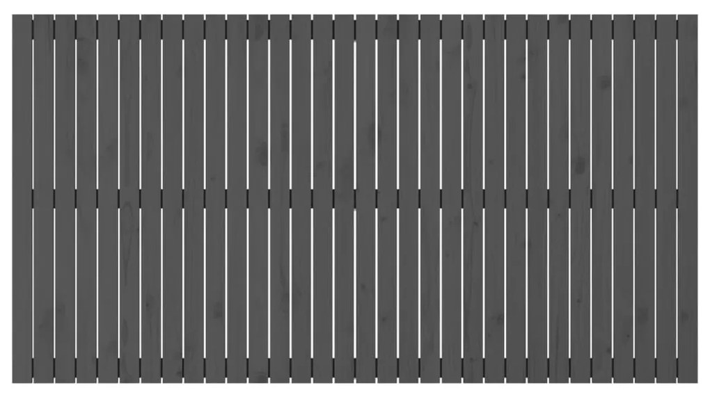 Cabeceira de parede 204x3x110 cm madeira de pinho maciça cinza