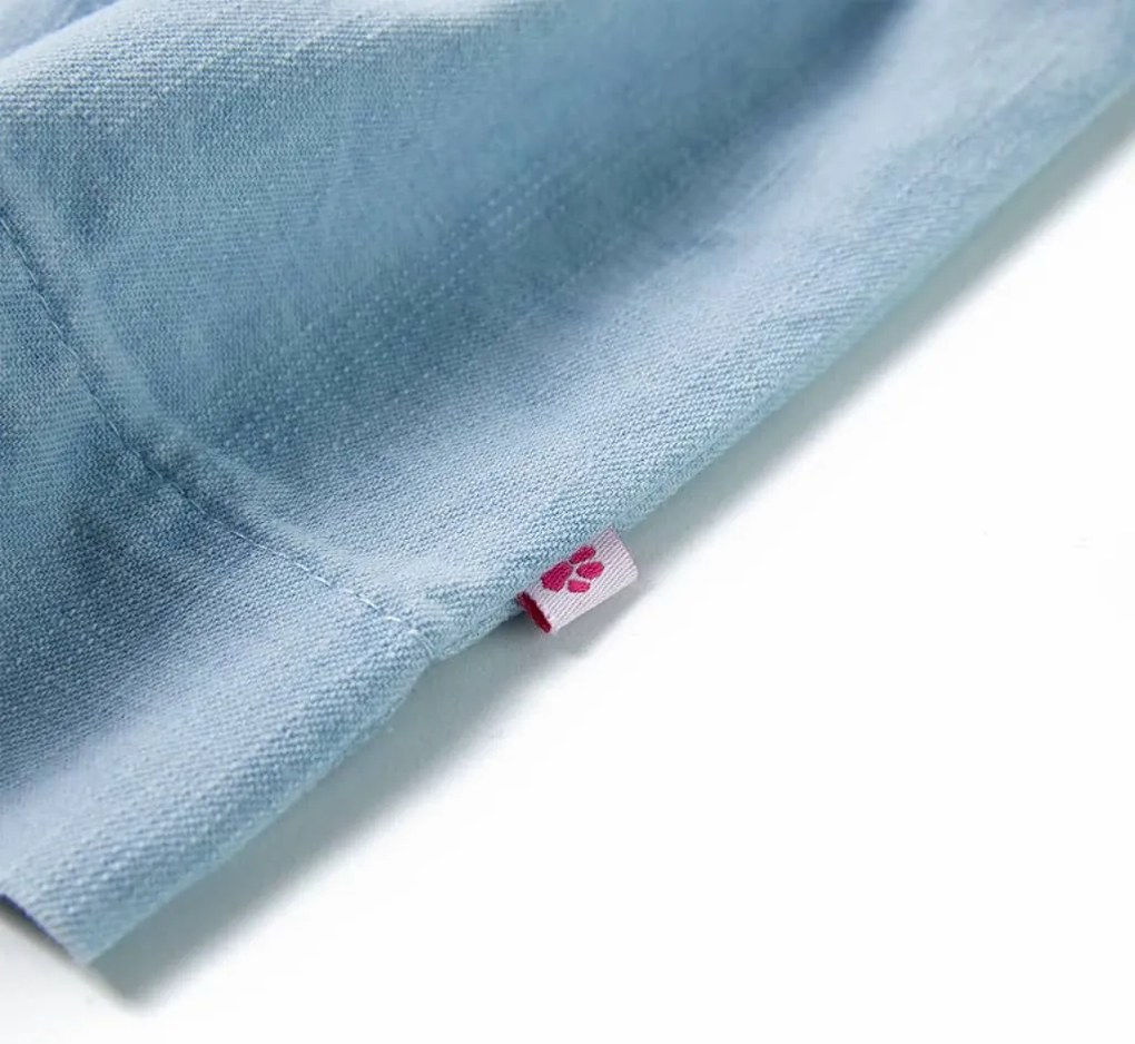 Vestido de criança com folhos azul-suave 92