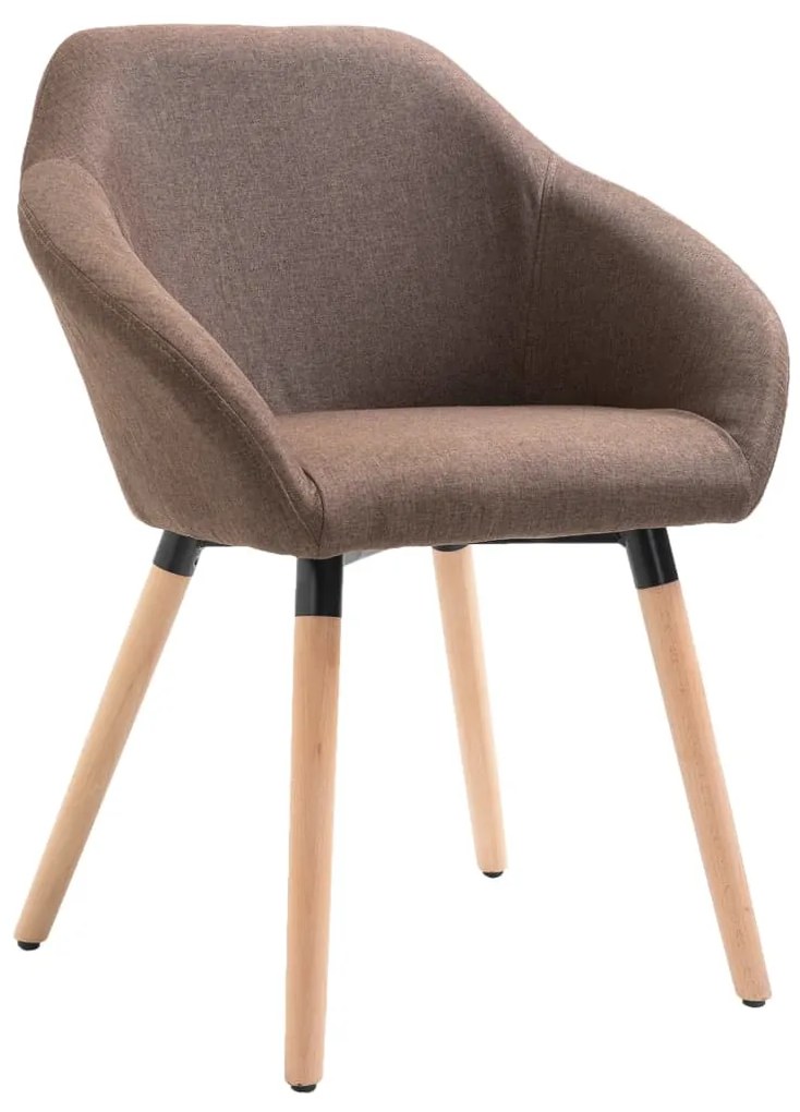 283452 vidaXL Cadeira de jantar tecido castanho