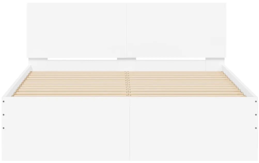 Estrutura de cama com cabeceira e luzes LED 120x200 cm branco