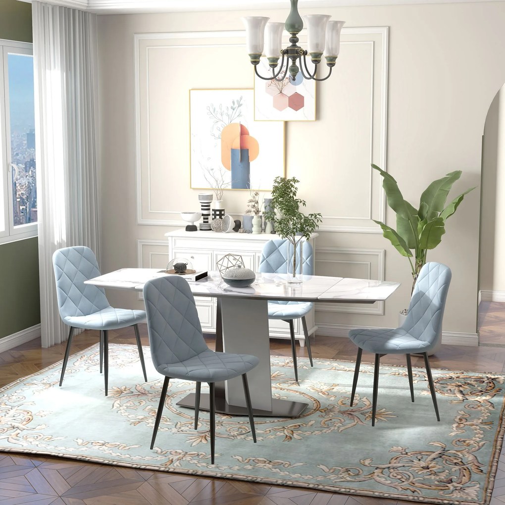 Conjunto de 4 Cadeiras de Jantar Modernas Cadeiras de Cozinha Estofada