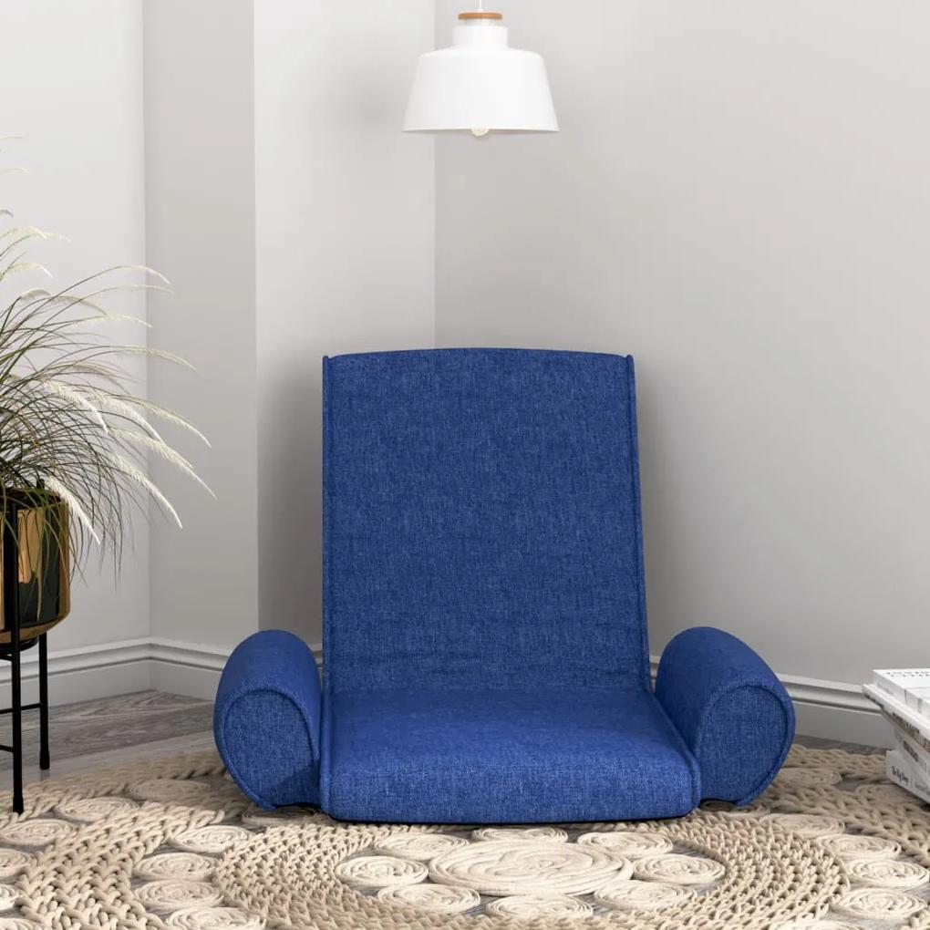 336608 vidaXL Colchão/cadeira de piso dobrável tecido azul