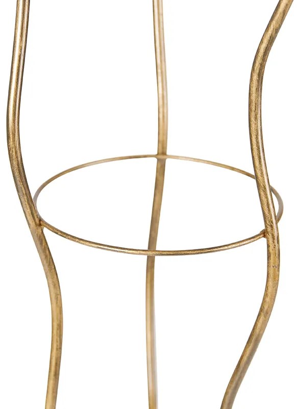 Candeeiro de Pé Vintage Dourado 182cm 3 Luzes - Botanica Retro