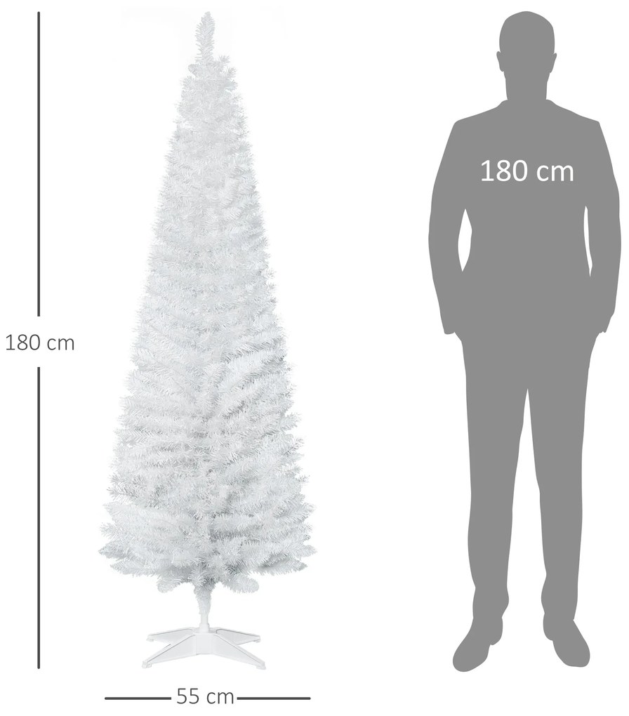 Árvore de Natal Artificial 180cm Ignífugo com 390 Ramos de PVC e Supor
