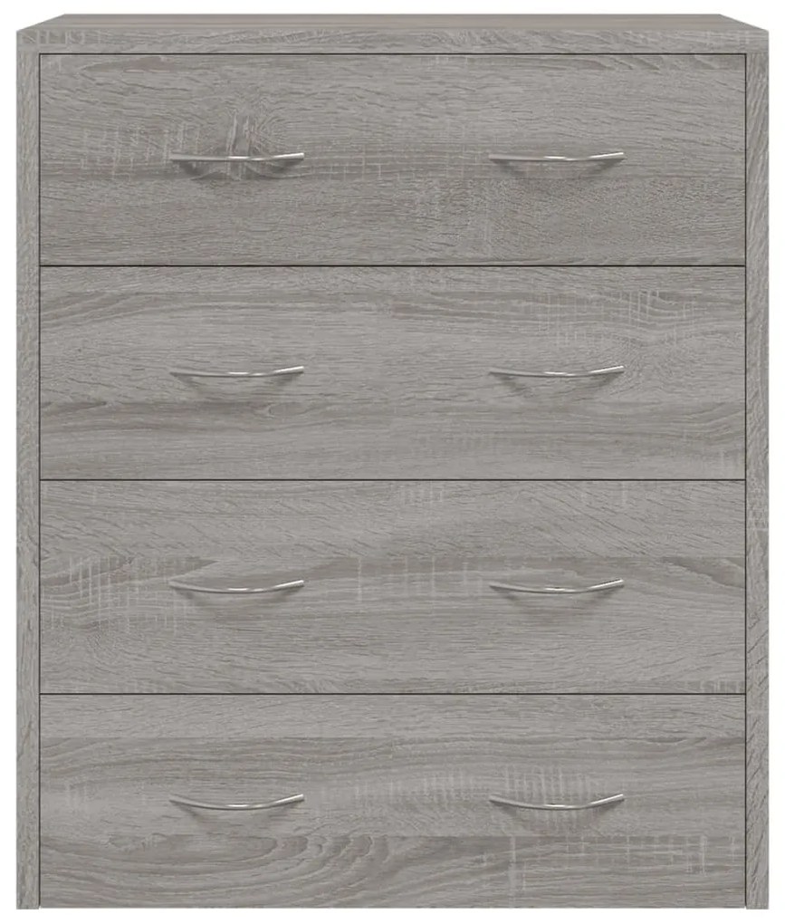 Aparador com 4 gavetas 60x30,5x71 cm cinzento sonoma