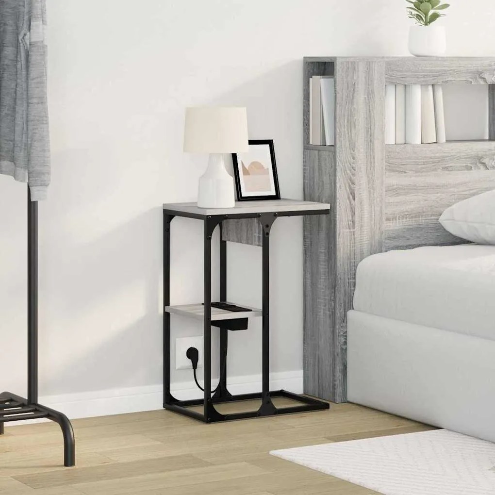 Mesa-de-cabeceira Cinza sonoma 41.5 x 26 x 60.5 cm